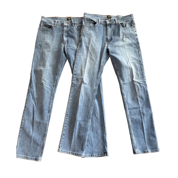 Lee Other - 2x Vintage Lee Jeans Light Wash Blue Denim Mens 34x34 Straight Regular Fit